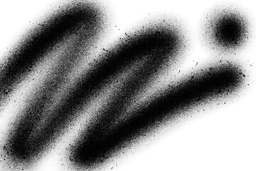 Abstract black spray paint graffiti texture in the white background