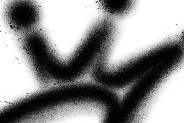 Abstract black spray paint graffiti texture in the white background