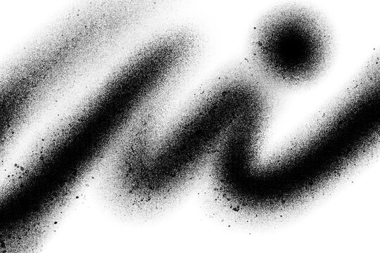 Abstract black spray paint graffiti texture in the white background