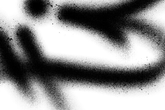 Abstract black spray paint graffiti texture in the white background