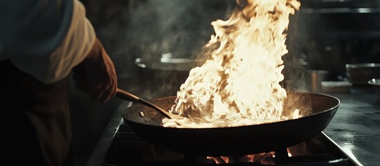 Chef Cooking with Fire