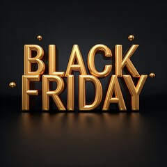 3d golden text black friday