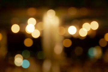 Gold abstract bokeh background and glitter bokeh lights. image is blurred and filtered.