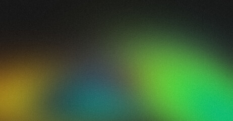Vibrant color grainy gradient background. Abstract black blue green orange color noisy gradient, color flow shaped, vibrant, glowing, noise texture, website header, poster, banner
