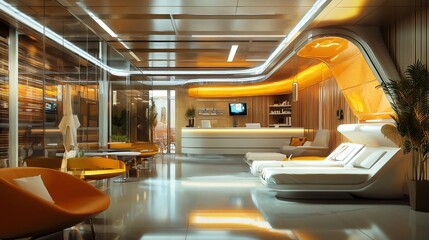 Obraz premium Innovative interior design enhances comfort and functionality in chronic disease management facilities