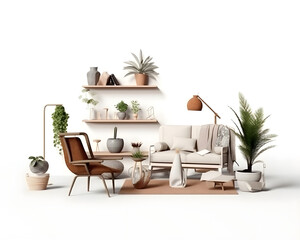 Obraz premium interior design concept home modern architecture furniture object idea generative Ai.