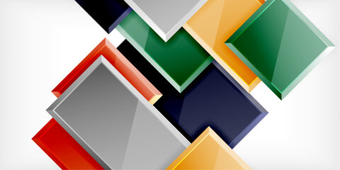 Colorful squares and rectangles. Vector Illustration For Wallpaper, Banner, Background, Card, Book Illustration, landing page