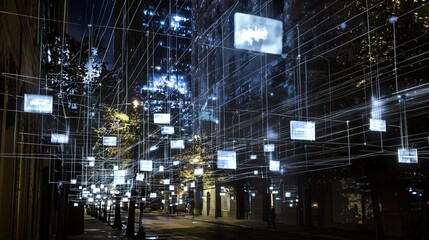 Fototapeta premium Urban installations transform city landscapes through innovative environmental health monitoring networks