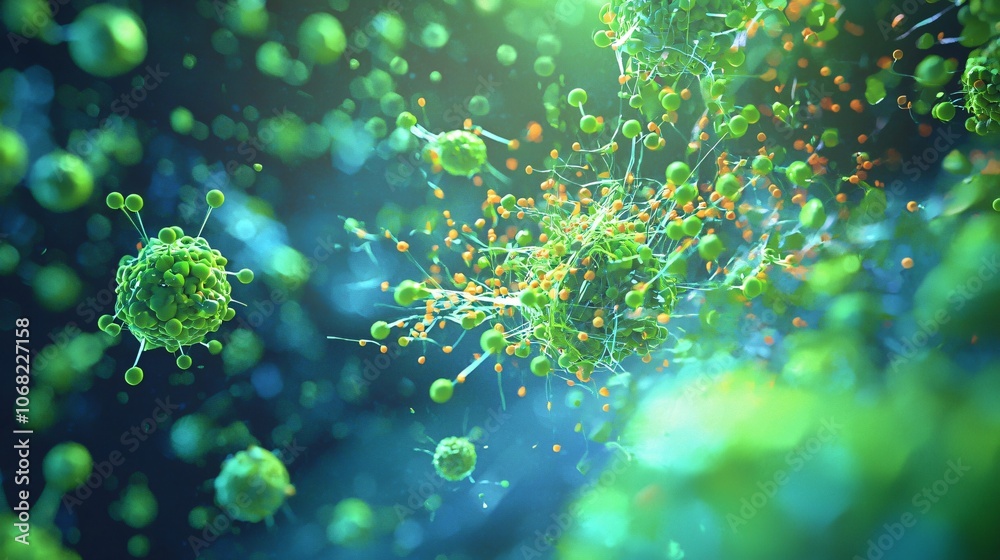 Poster explore the intricate connections between microorganisms and their environmental impact through abst
