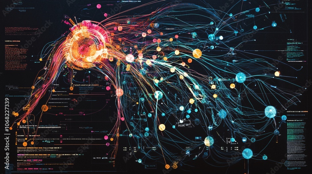 Poster Explore innovative health data analysis and visualization techniques in a cyberpunk-inspired style