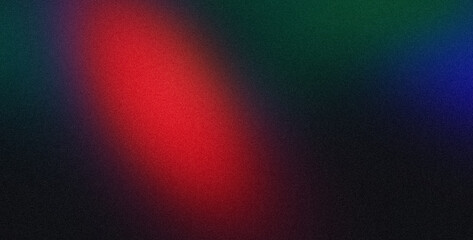 Vibrant color grainy gradient background. Abstract black red blue green color noisy gradient, color flow shaped, vibrant, glowing, noise texture, website header, poster, banner