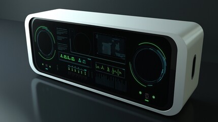 Obraz premium Innovative health risk monitoring station revolutionizes industrial design and enhances workplace safety