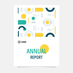 Creative Annual Report Layout Incorporating Geometric Patterns