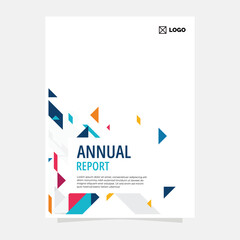 Minimalist Annual Report Design with Colorful Geometric Elements