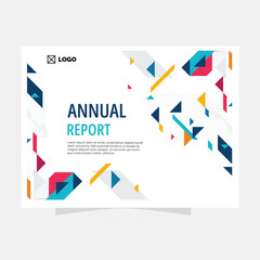 Professional Annual Report Cover Featuring Bold Geometric Patterns