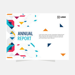 Modern Geometric Annual Report Cover with Abstract Shapes