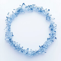 Round Circular Ice Flakes on a White Background
