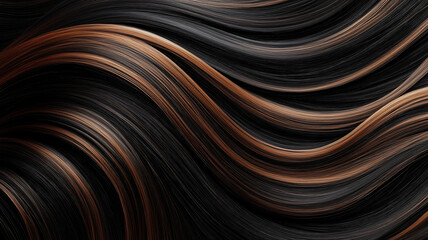 Flowy Brown and Dark Brown Hair Wave Background