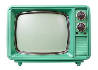 Vintage green television set from the 1960s era