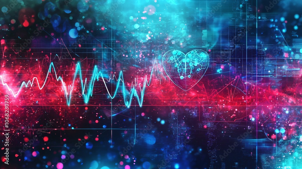 Fototapete explore the dynamic visualization of wellness monitoring through abstract art styles to enhance heal