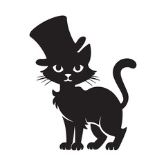 Magic cat vector logo silhouette