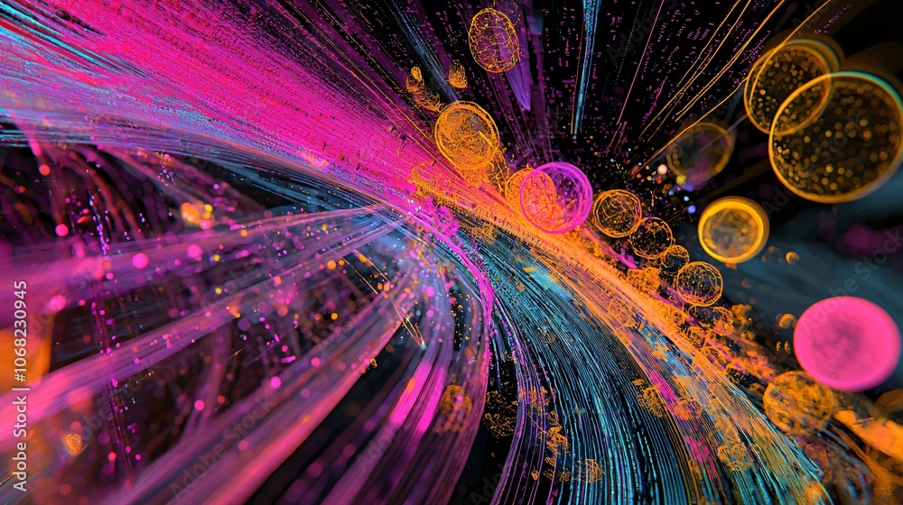 Poster explore the vibrant dance of colors in wellness optimization visualization data art style