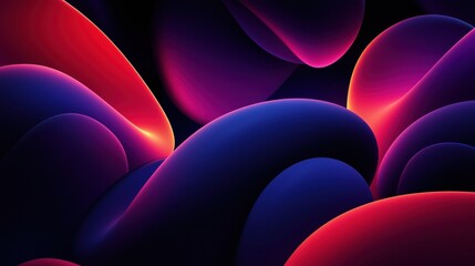 A colorful abstract painting with a purple and red background