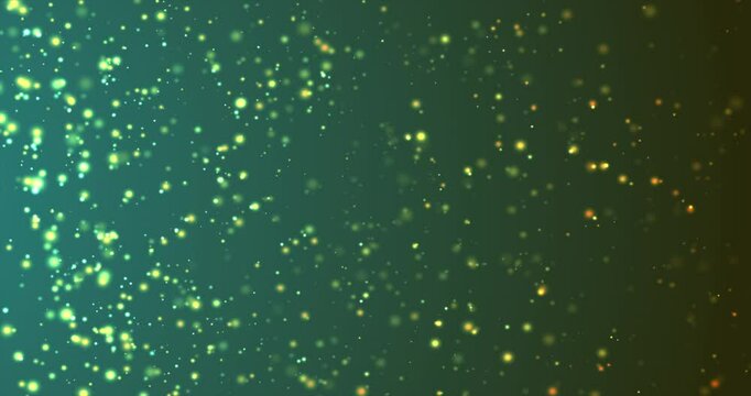 Subtle dust glittering shiny particles flying randomly in air bg 4K. Atmospheric overlay video. Dust embers moving. Glamours luxury Christmas falling festive celebration season beginning clip. 

