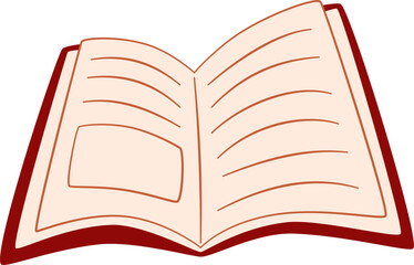 Open book vector flat illustration