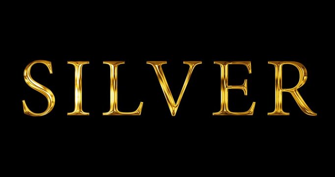
Silver text gold effect metal like shining luxurious glamour effect background. Cinematic title New Year trend celebration festive overlay. Star anniversary appreciation wishing asset. 4K Silver Text