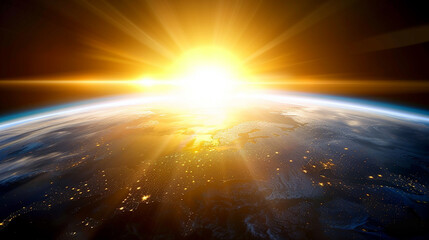 A breathtaking sunrise over Earth, showcasing the planet's beauty and the power of nature.