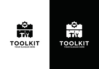 Toolbox icon template. Toolbox, toolkit and instruments. logo design for repair, repair and renovation	