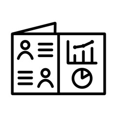 採用パンフレットのアイコン。シンプルな線画のベクターイラスト。