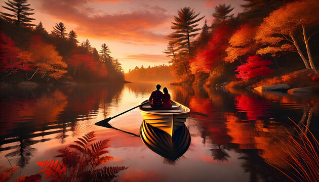 chinese dragon on the river with couple 