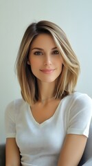 Obraz premium Charming young woman smiles for the camera