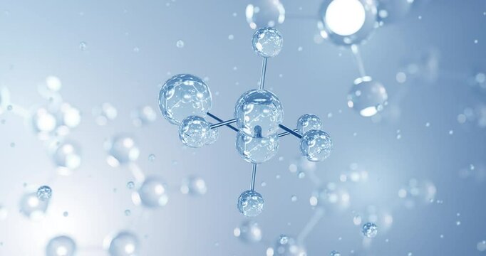 Ethanethiol, rotating 3D model of ethyl mercaptan, seamless looped video
