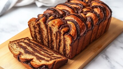Sliced Bread on Wooden Board in Natural Light