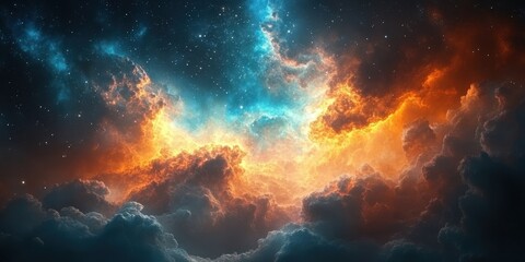 Fototapeta premium Stunning Cosmic Cloudscape in Vibrant Colors