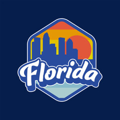 Fun vector design of Florida city silhouette suitable for stickers or prints