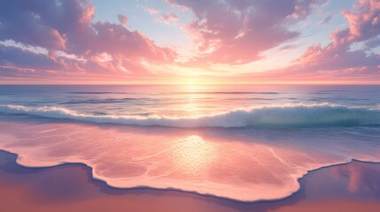 Fototapeta premium Pink Sunset Beach.