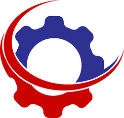 type logo with gear and also wrench and also circle,template