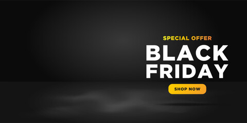 Black Friday is a dark banner with an empty space.