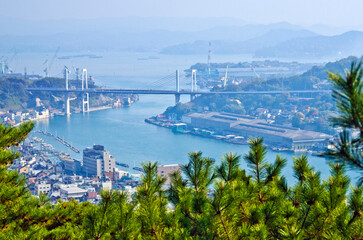 View of Onomichi City in Hiroshima prefecture, Chugoku, Japan.