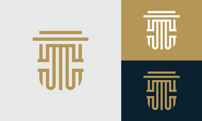 Initial CC JJ Law Justice Logo Design Inspiration.