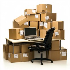 person with boxes