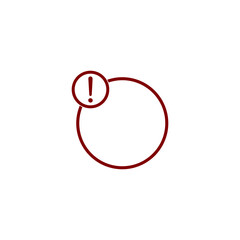 Exclamation mark with frame for your text icon isolated on transparent background