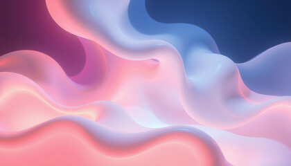 Obraz premium mesmerizing blend of fluid colors creating dreamy abstract background. soft waves of pink and blue evoke sense of tranquility and creativity