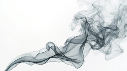 Fototapeta premium Abstract Gradient Smoke Waves on White Background, Soft Flowing Organic Lines for Calm Atmosphere