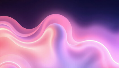 Obraz premium Fluid abstract background with soft pink and purple waves creating serene atmosphere. Ideal for design projects and digital art