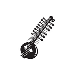 Vector Of Santur - Minimalist Santur Silhouette - Illustration Of Santur Instrument.